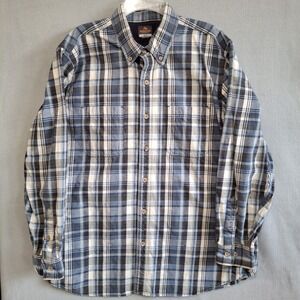 Ridgecut Toughwear Mens XLT Flannel Shirt Long Sleeve‎ Button Down Blue Plaid